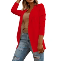 Autumn Leisure Commuter Solid Color Women's Suit Jacket Elegant Style Polyester Fabric Long Sleeve Slim Fit Fashion Trend main image 3