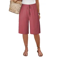 Casual Fashion Solid Color Women's Shorts Mid Waist Length Fifth Pants European Style Polyester Fabric Commuter Urban Style main image 5