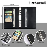 Creative Leather Ring Loose Leaf Notebook Suitable For Financial Planner Accounting Notebook Pink XINGX Marble Design With Storage And Stickers main image 2