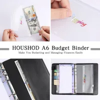 Creative Leather Ring Loose Leaf Notebook Suitable For Financial Planner Accounting Notebook Pink XINGX Marble Design With Storage And Stickers main image 3