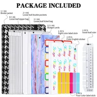 Creative Leather Ring Loose Leaf Notebook Suitable For Financial Planner Accounting Notebook Pink XINGX Marble Design With Storage And Stickers main image 4