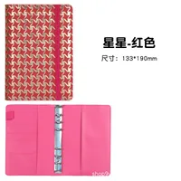 Creative Leather Ring Loose Leaf Notebook Suitable For Financial Planner Accounting Notebook Pink XINGX Marble Design With Storage And Stickers sku image 3