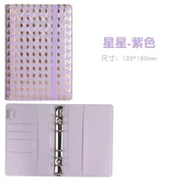 Creative Leather Ring Loose Leaf Notebook Suitable For Financial Planner Accounting Notebook Pink XINGX Marble Design With Storage And Stickers sku image 5