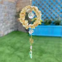Luxury Automobile Hanging Ornament Crystal Rearview Mirror Decoration Natural Stone On Behalf Of The Consignor Live Vehicle Interior Design Accessories main image 4