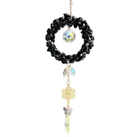 Luxury Automobile Hanging Ornament Crystal Rearview Mirror Decoration Natural Stone On Behalf Of The Consignor Live Vehicle Interior Design Accessories main image 5