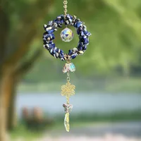 Luxury Automobile Hanging Ornament Crystal Rearview Mirror Decoration Natural Stone On Behalf Of The Consignor Live Vehicle Interior Design Accessories sku image 3