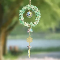 Luxury Automobile Hanging Ornament Crystal Rearview Mirror Decoration Natural Stone On Behalf Of The Consignor Live Vehicle Interior Design Accessories sku image 4