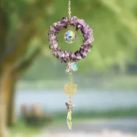 Luxury Automobile Hanging Ornament Crystal Rearview Mirror Decoration Natural Stone On Behalf Of The Consignor Live Vehicle Interior Design Accessories sku image 5