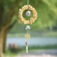 Luxury Automobile Hanging Ornament Crystal Rearview Mirror Decoration Natural Stone On Behalf Of The Consignor Live Vehicle Interior Design Accessories sku image 6