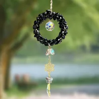 Luxury Automobile Hanging Ornament Crystal Rearview Mirror Decoration Natural Stone On Behalf Of The Consignor Live Vehicle Interior Design Accessories sku image 7
