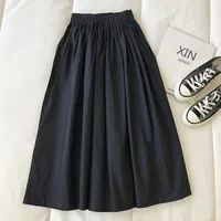 Women's Slim-Fit High Waist A- Line Skirt New Style Summer Slimming Umbrella-Shaped Casual Polyester Fabric Skirt sku image 22