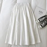 Women's Slim-Fit High Waist A- Line Skirt New Style Summer Slimming Umbrella-Shaped Casual Polyester Fabric Skirt sku image 3