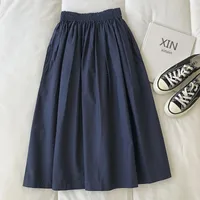 Women's Slim-Fit High Waist A- Line Skirt New Style Summer Slimming Umbrella-Shaped Casual Polyester Fabric Skirt sku image 17