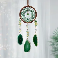 Hand-Woven Natural Green Turquoise Car Pendant Luxury Men's Gift Exclusive Automobile Hanging Ornament Iron Hoop Material sku image 1