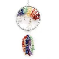 Handmade Crystal Stone Dreamcatcher Car Pendant Luxury Vehicle Interior Design Decoration Lady Style Iron Hoop Copper Wire main image 5