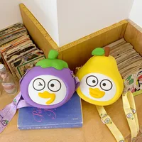 Children's Cartoon Fruit Crossbody Bag Silicone Shoulder Bag Zipper Closure Leisure Holiday Cute Style All Seasons Universal main image 1