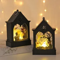 Halloween Decoration LED Lantern Electric Candle Lamp Holiday Atmosphere Decoration Table Decorations Plastic Glass Material main image 3