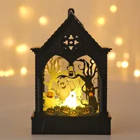Halloween Decoration LED Lantern Electric Candle Lamp Holiday Atmosphere Decoration Table Decorations Plastic Glass Material sku image 3