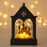 Halloween Decoration LED Lantern Electric Candle Lamp Holiday Atmosphere Decoration Table Decorations Plastic Glass Material sku image 2