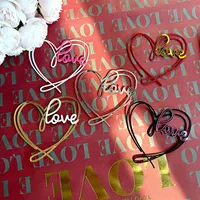 Valentine's Day Acrylic Cake Decoration Love Heart-Shaped Cake Decoration Ins Style Plastic Material Holiday Theme Happy Valentine's Day main image 1