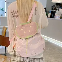 Cute Children's Backpacks Dual Shoulder Bags Cartoon Fruit Pattern Nylon Leisure School Multifunctional Backpack Cover Style main image 4