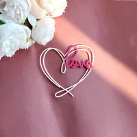 Valentine's Day Acrylic Cake Decoration Love Heart-Shaped Cake Decoration Ins Style Plastic Material Holiday Theme Happy Valentine's Day main image 3