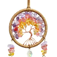 Handmade Crystal Agate Slice Car Pendant Luxurious And Simple Woven Design High-End Texture Bronze Wire Iron Hoop main image 4