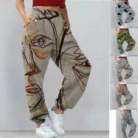 Casual Sports Style Women's Sweater Trousers With Printed Design Elastic Waist High Waist Loose Trousers Fresh Sweet Style main image 1