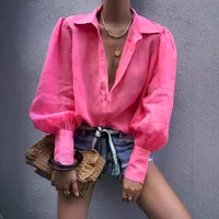 Casual Fashion Women's Long-Sleeved Blouse Collar Printed Top Versatile Spring And Autumn New  Style Polyester Fabric main image 4