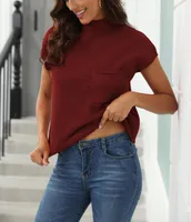 Women Winter Sweater Vest Short Sleeve Half Turtleneck Hoodie Batwing Casual Cotton Blend Knitwear Street Style Loose Design main image 4