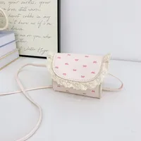 Kid'S Pu Leather Bow Knot Cute Square Flip Cover Shoulder Bag main image 4
