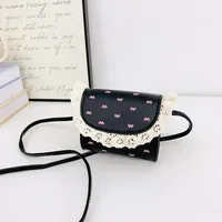 Kid'S Pu Leather Bow Knot Cute Square Flip Cover Shoulder Bag sku image 1