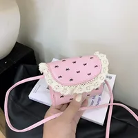 Kid'S Pu Leather Bow Knot Cute Square Flip Cover Shoulder Bag sku image 4