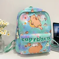 Kid'S Nylon Cartoon Capybara Cute Square Zipper Functional Backpack main image 5