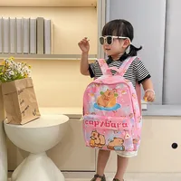 Kid'S Nylon Cartoon Capybara Cute Square Zipper Functional Backpack main image 2