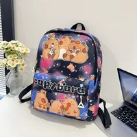Kid'S Nylon Cartoon Capybara Cute Square Zipper Functional Backpack sku image 2