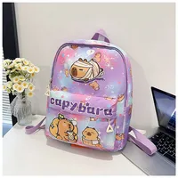 Kid'S Nylon Cartoon Capybara Cute Square Zipper Functional Backpack sku image 3