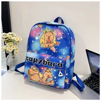 Kid'S Nylon Cartoon Capybara Cute Square Zipper Functional Backpack sku image 4