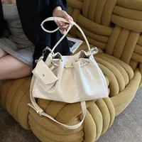 Women's Pu Leather Solid Color Streetwear Dumpling Shape String Shoulder Bag Tote Bag main image 3