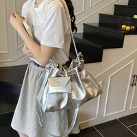 Women's Pu Leather Solid Color Streetwear Dumpling Shape String Shoulder Bag Tote Bag main image 4