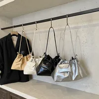 Women's Pu Leather Solid Color Streetwear Dumpling Shape String Shoulder Bag Tote Bag main image 1