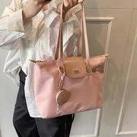 Women's Pu Leather Nylon Color Block Streetwear Square Zipper Shoulder Bag Tote Bag main image 3