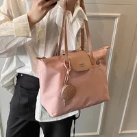 Women's Pu Leather Nylon Color Block Streetwear Square Zipper Shoulder Bag Tote Bag main image 5