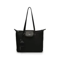 Women's Pu Leather Nylon Color Block Streetwear Square Zipper Shoulder Bag Tote Bag sku image 1