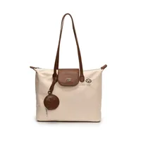 Women's Pu Leather Nylon Color Block Streetwear Square Zipper Shoulder Bag Tote Bag sku image 2