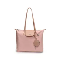 Women's Pu Leather Nylon Color Block Streetwear Square Zipper Shoulder Bag Tote Bag sku image 3