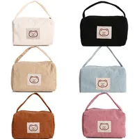 Women's Corduroy Bear Vacation Square Zipper Handbag main image 1