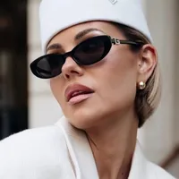 Elegant Oval Sunglasses Women's Small Frame UV Protection Sun Protection Women's Fashion Travel Round Face Full Rim Glasses main image 4