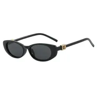 Elegant Oval Sunglasses Women's Small Frame UV Protection Sun Protection Women's Fashion Travel Round Face Full Rim Glasses main image 5