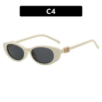 Elegant Oval Sunglasses Women's Small Frame UV Protection Sun Protection Women's Fashion Travel Round Face Full Rim Glasses sku image 4